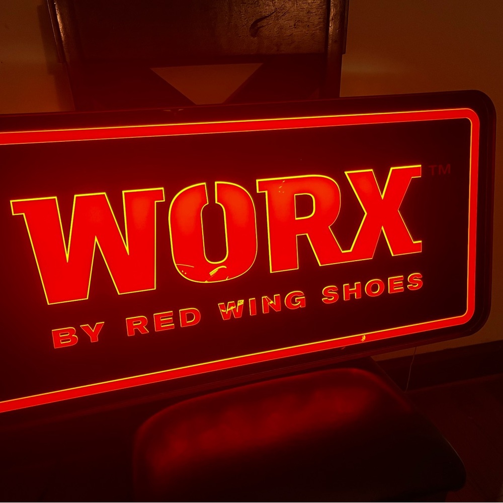 WORX Neon Wall Sign by Red Wing Shoes